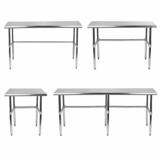 Aluids Open Base Stainless Steel Commercial Work Table