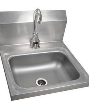 Aluids-Stainless Steel Deck Mounted Hand Sink with Single Hole Deck Mounted Faucet-C9400-1-F