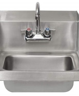 Aluids-Stainless Steel Wall Mounted Hand Sink with Dual Splash Wall Mounted Faucet-C9300-DS-F
