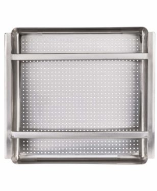 Aluids Stainless Steel Pre-Rinse Drain Basket with Slide Bar - 4" Deep - C8262