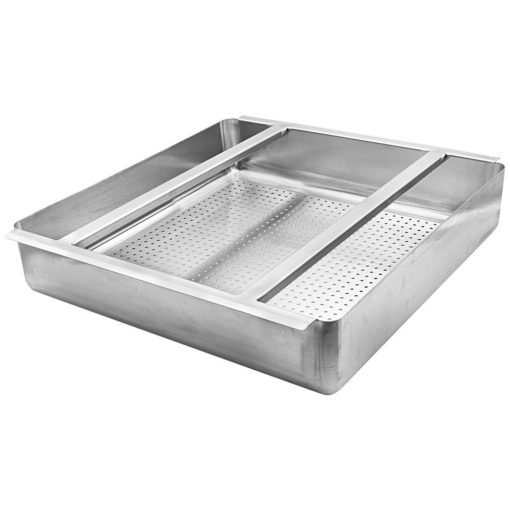 ALUIDS - Aluids Stainless Steel Pre-Rinse Drain Basket with Slide Bar - 4" Deep - C8262