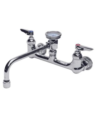 Double Pantry Wall Mount Swivel Base Faucet 8 inch Centers Less Nozzle 1..