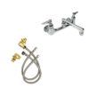 Double Pantry Faucet Double Hole Base Wall Mount Cast Spout.