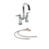 Double Pantry Faucet With Swivel Gooseneck