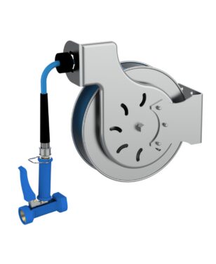 Hose Reel Epoxy Coated Steel 3/8" x 52' Hose With Rear Trigger Water Gun