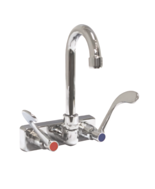 3-1/2” Gooseneck Splash Mount Faucet with Wrist Handles