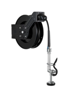 Epoxy Coated Steel Hose Reel with 3/8" ID Hose and Spray Valve – 50 Feet, 300 PSI