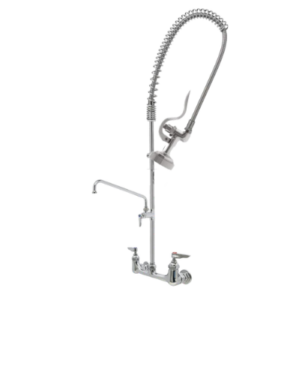 Pre-Rinse Spray Unit with Faucet (Wall Mounted) – 8" Center, 12" Spout, 1.15 GPM